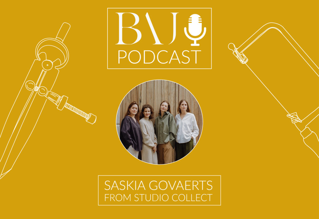 BAJ Podcast cover with Saskia Govaerts from Studio Collect